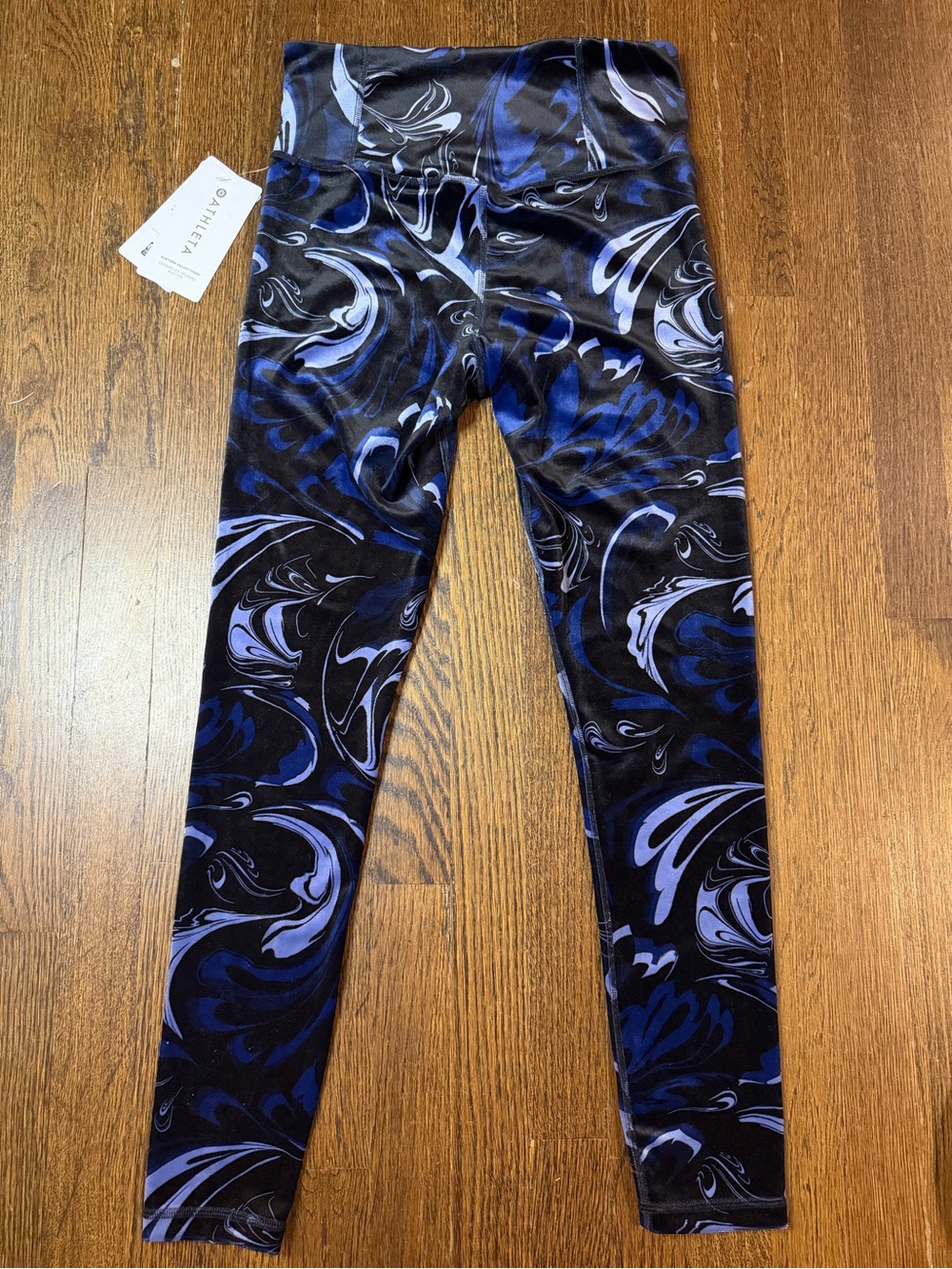 Athleta Elation Velvet Black and Blue Swirl High-Rise Jeggings Size Small - Picture 4 of 4